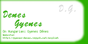 denes gyenes business card